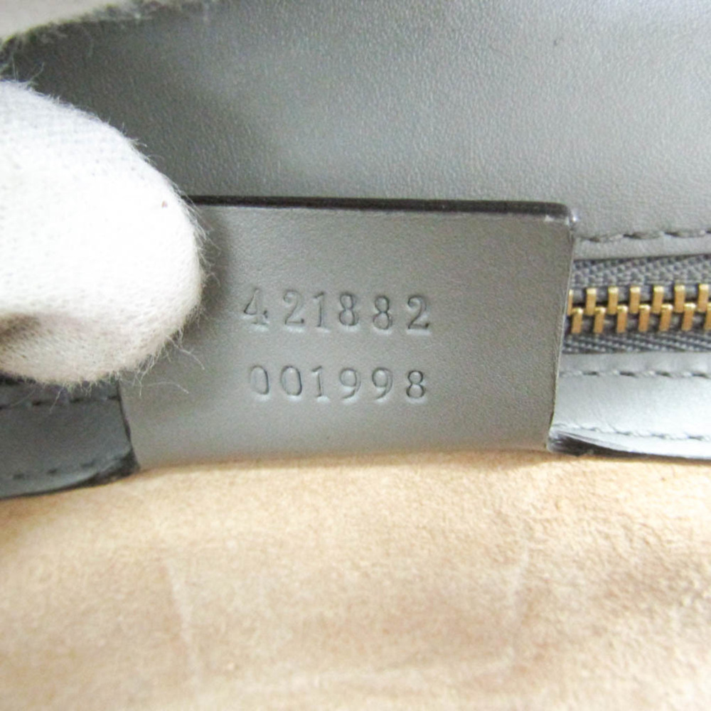 GUCCI Authentic Gray Leather Sylvie Shoulder Bag - Picture 14 of 16